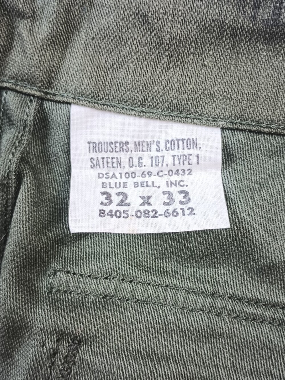 Vintage 1969 Blue Bell OG-107 Utility Trousers Army Fatigue Pants 32x33 EUC - Picture 2 of 13